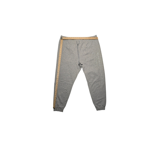 Women's Juicy Couture Grey Sweatpants XL Rhinestone Fleece Lined Jogger - Picture 2 of 5